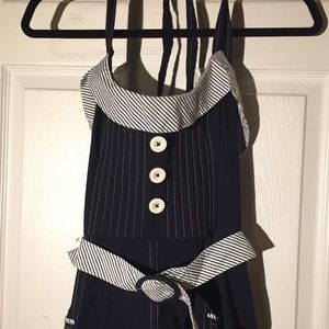 Navy halter sundress. Rockabilly. Size 14